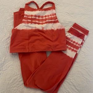 Aerie Tie Dye Workout Set, Salmon Color